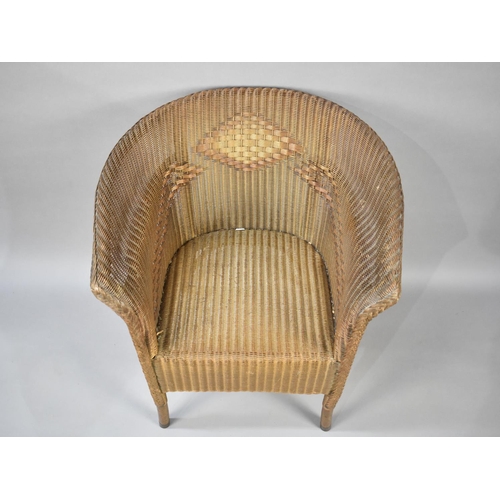 596 - A Bronzed Lloyd Loom Tub Armchair