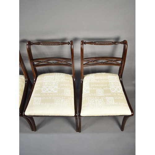 598 - A Set of Four Modern Mahogany Framed Dining Chairs