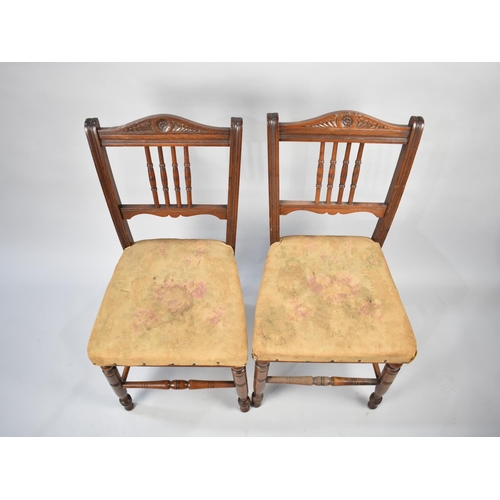 599 - Two Edwardian Spindle Back Bedroom Chairs