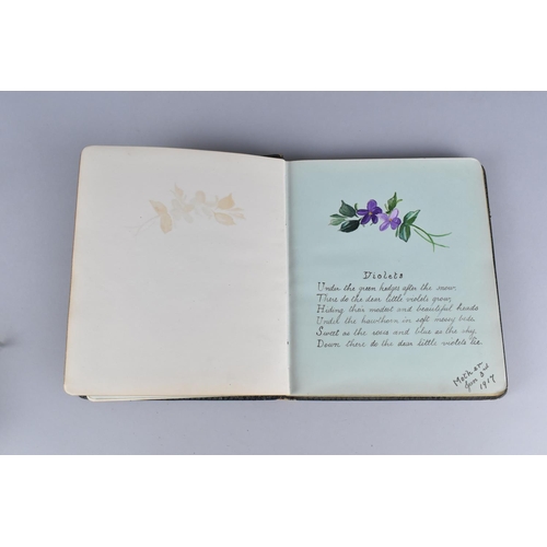 65 - A 1917 Autograph Book Containing Poems , Drawings and Watercolours