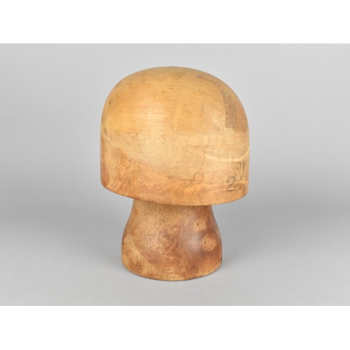 77 - A Wooden Wig Stand, Stamped F1-222, 24cm High