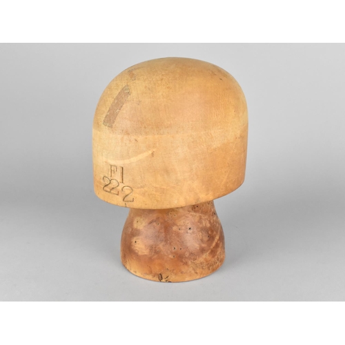 77 - A Wooden Wig Stand, Stamped F1-222, 24cm High