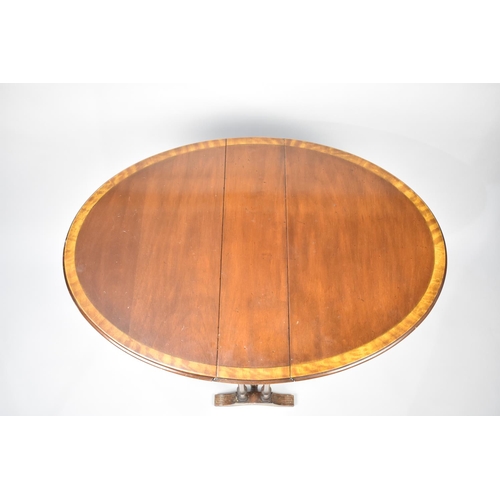 80 - A Crossbanded Drop Leaf Oval Top Sutherland Table, 59cm Wide