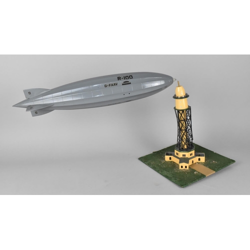 82 - A Desktop Model of the R-100 Airship at the Mooring Mast, 28cm