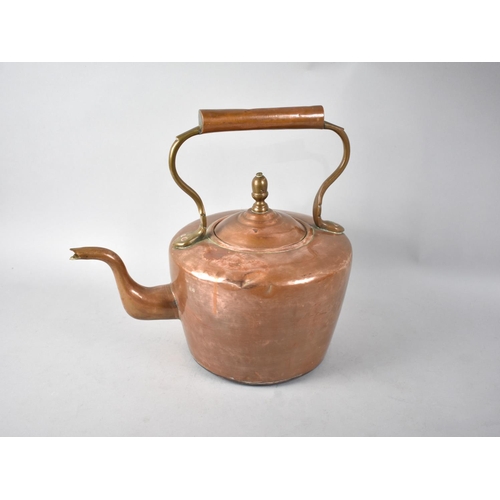 85 - A Vintage Large Copper Kettle with Acorn Finial, 31cm High