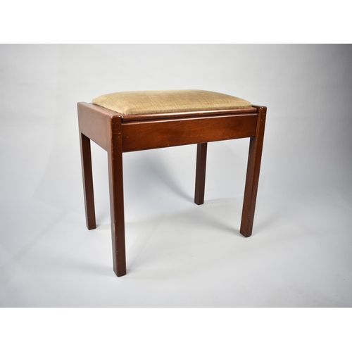 94 - A Late 20th Century Lift Top Piano Stool with Upholstered Pad Seat, 55cm Wide