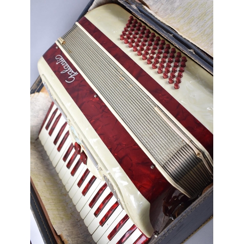 95 - A Mid 20th Century Italian Galanti Piano Accordion In Original Case (Which is Somewhat At Fault)