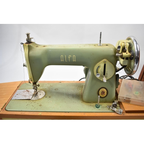 99 - A Vintage Electric Sewing Machine By Alfa, Spares and Repairs Only