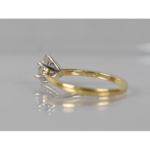 8 - An 18ct Gold and Diamond Solitaire Ring, Centre Round Brilliant Cut Stone Approx 1ct, Measuring Appr... 