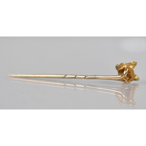 131 - An Early 20th Century 18ct Gold and Ruby Mounted Tie/Cravat Pin, Realistically Modelled as a Foxes H... 