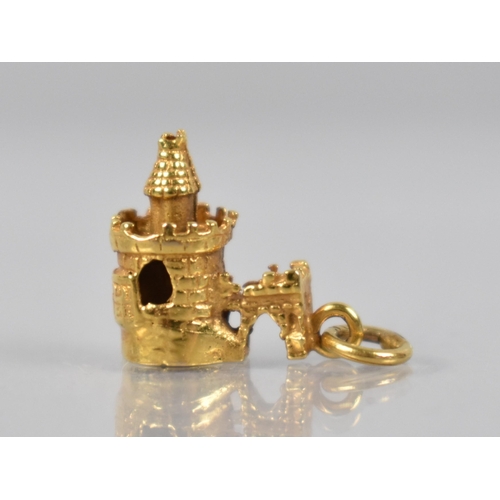 63 - A 9ct Gold Charm, 'The Bloody Tower', 1.8gms, 14mm Tall