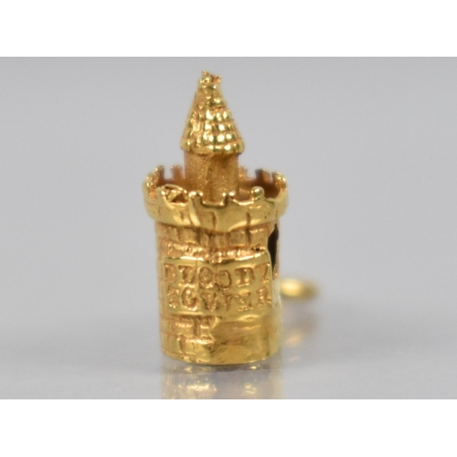 63 - A 9ct Gold Charm, 'The Bloody Tower', 1.8gms, 14mm Tall