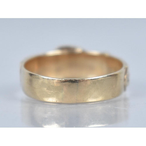 149 - A 9ct Gold Ring, Realistically Modelled as a Belt and Buckle to a Flat Polished Band, Birmingham 198... 