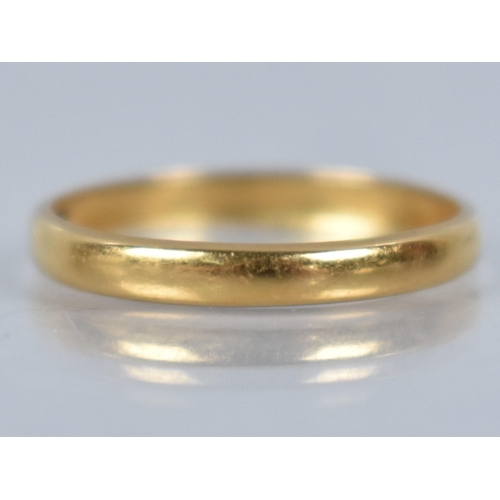 150 - A 22ct Gold Wedding Band, 1.9gms, Birmingham 1918, Size P