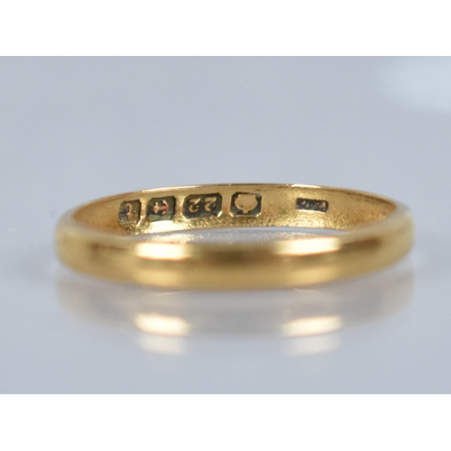 150 - A 22ct Gold Wedding Band, 1.9gms, Birmingham 1918, Size P