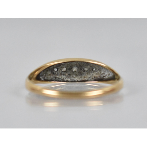 70 - An Early 20th Century 18ct Gold and Diamond Boat Style Ring, Five Old Round Cut Stones (Each 1.1mm D... 