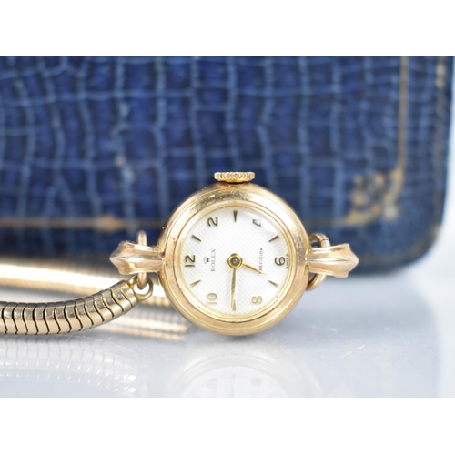 187 - A Ladies 9ct Gold Rolex Wristwatch, Circular Champagne Face with Arabic Numerals and Arrow Hour Indi... 