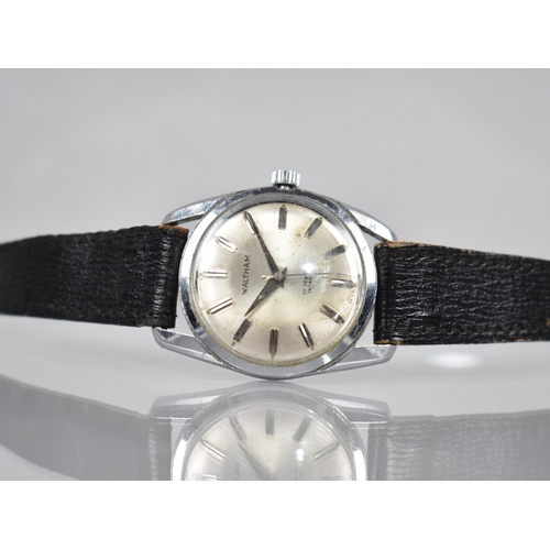 201 - A Vintage Stainless Steel Waltham Incabloc Wrist Watch, Silvered Dial with Chromed Double Baton Hour... 