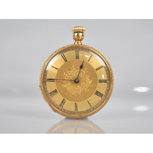 203 - An 18ct Gold Pocket Watch by Bennett (Makers to The Royal Observatory), Gold Engraved Dial Decorated... 