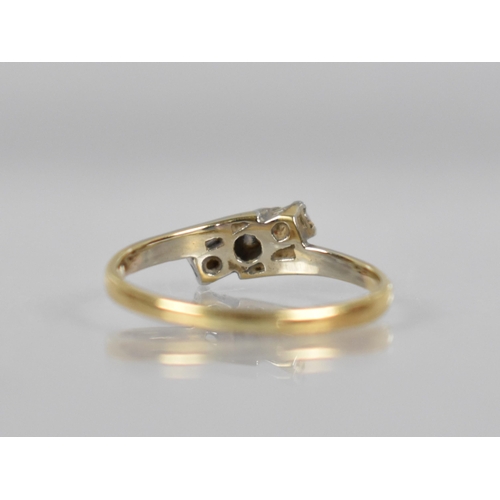 89 - An 18ct Gold, Platinum and Diamond Trilogy Ring, Central Round Cut Diamond Measuring Approx 1.9mm Di... 