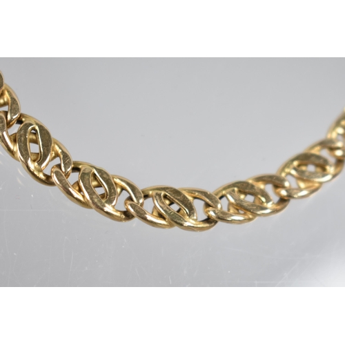 153 - An Italian 14ct Gold Double Curb Link Bracelet, 21.5cms Long, 8.3gms