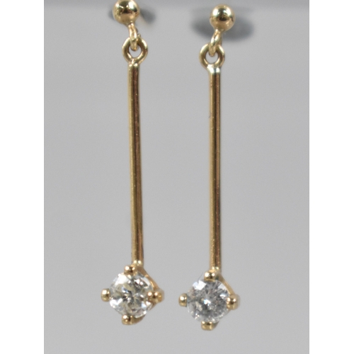 102 - A Pair of Diamond Earrings, Round Cut Diamonds Measuring 2.8mm Diameter Held in Four Yellow Metal Cl... 