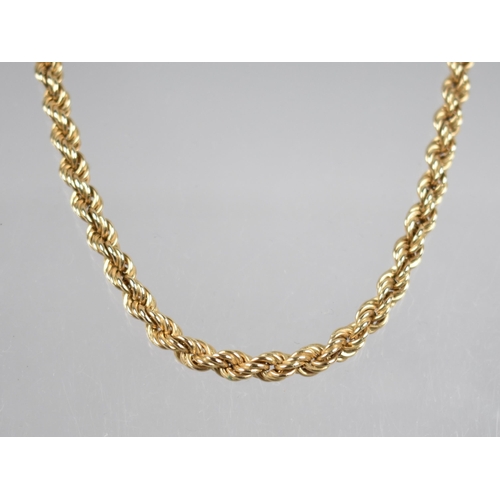 155 - A 9ct Gold Rope Twist Necklace, 39cms Long, Stamped 9ct to Spring Barrel Clasp, 4.8gms