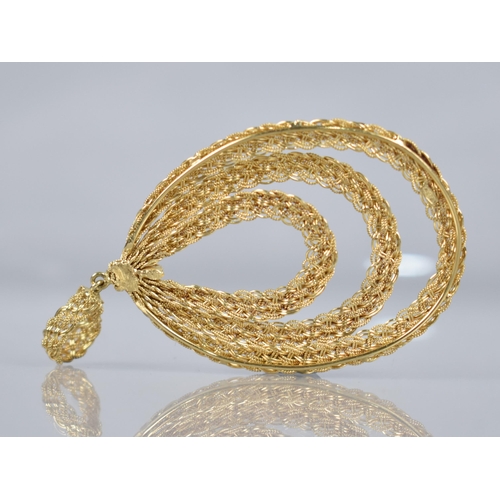 108 - An 18ct Gold Wirework Pendant, Possibly Middle Eastern, Plaited Wire in Concentric Hoops and with Si... 