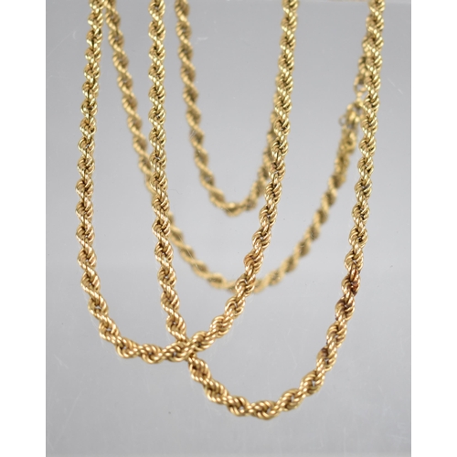 156 - An 18ct Gold Double Rope Twist Necklace, 83cms Long, Stamped to Clasp and Clasp Link, Bolt Ring Clas... 