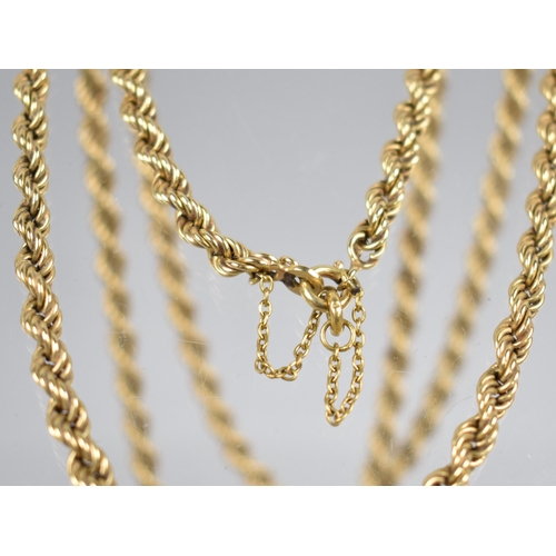 156 - An 18ct Gold Double Rope Twist Necklace, 83cms Long, Stamped to Clasp and Clasp Link, Bolt Ring Clas... 