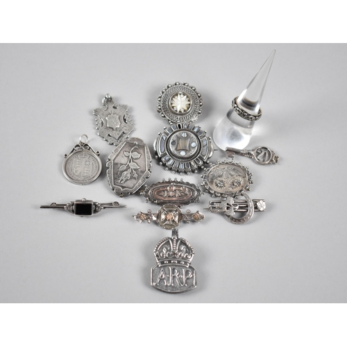 245 - A Large Collection of Victorian and Later Silver Items to include Victorian Half Crown, Agate Mounte... 