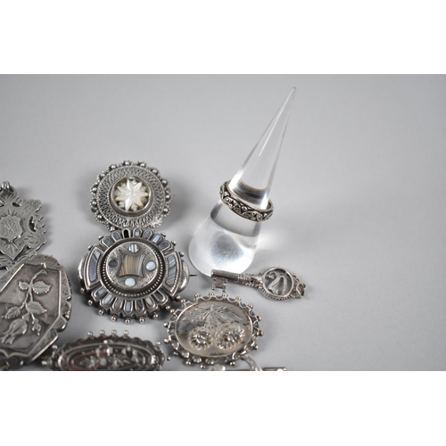 245 - A Large Collection of Victorian and Later Silver Items to include Victorian Half Crown, Agate Mounte... 