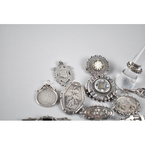 245 - A Large Collection of Victorian and Later Silver Items to include Victorian Half Crown, Agate Mounte... 