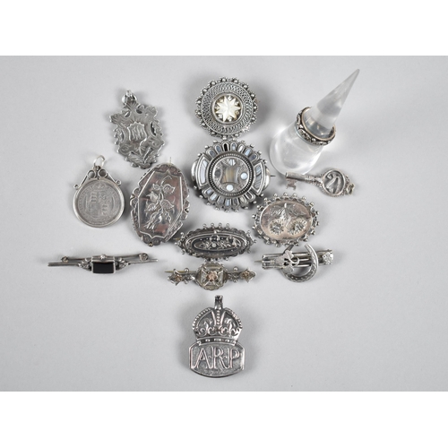 245 - A Large Collection of Victorian and Later Silver Items to include Victorian Half Crown, Agate Mounte... 