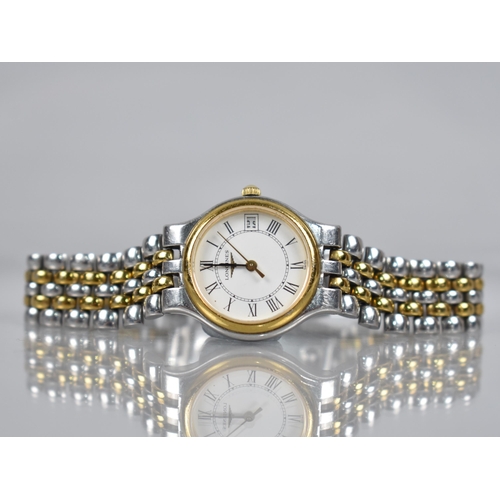 199 - A Ladies Longines Wrist Watch, White Dial with Roman Numerals and Minute Chapter Ring, Date Aperture... 