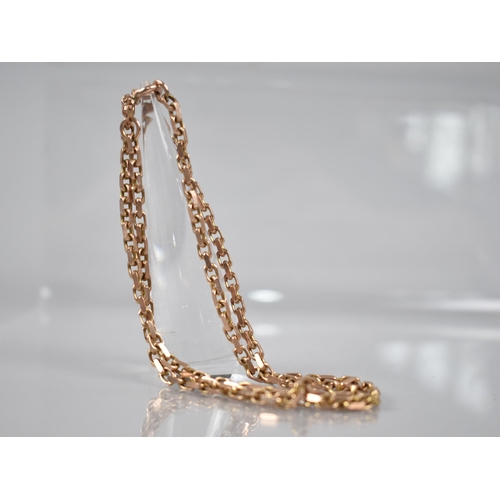 161 - A 9ct Gold Square Cut Belcher Chain Necklace, 47cms Long, 14.5gms