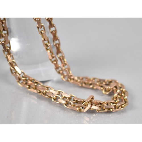 161 - A 9ct Gold Square Cut Belcher Chain Necklace, 47cms Long, 14.5gms