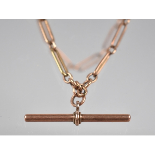 174 - A Late 19th/Early 20th Century 9ct Rose Gold Paper Clip Link Watch Chain, Long Oval Links Measuring ... 