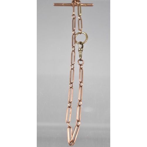 174 - A Late 19th/Early 20th Century 9ct Rose Gold Paper Clip Link Watch Chain, Long Oval Links Measuring ... 