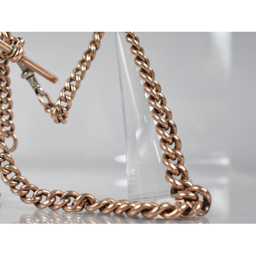 33 - A Late 19th/Early 20th Century 9ct Rose Gold Watch Chain, Graduated Curb Link Chain with Largest Lin... 