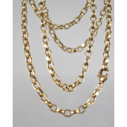 169 - A 9ct Gold Belcher Chain. 46cms Long, Stamped to Lobster Clasp, 16.6gms