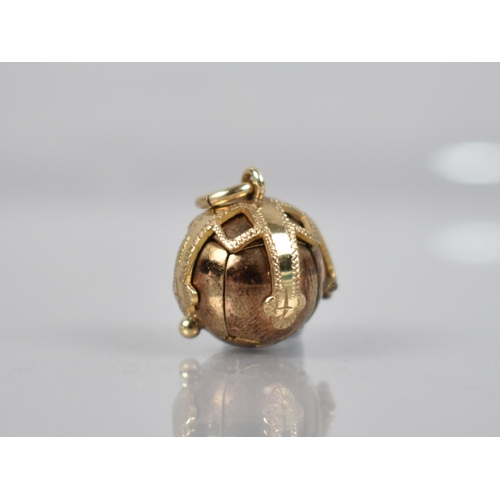 177 - Masonic Interest: A Gilt Metal Ball Pendant Opening to Reveal Gilt and Silver Interior, 7.7gms, Make... 