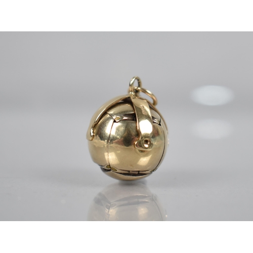 178 - Masonic Interest: A 9ct Gold and Silver Hinged Ball Pendant, Silvered Interior Stamped for Birmingha... 