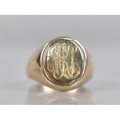 183 - Masonic Interest: A 9ct Gold and Diamond Spinning Signet Ring, Oval Head Decorated with Compass and ... 