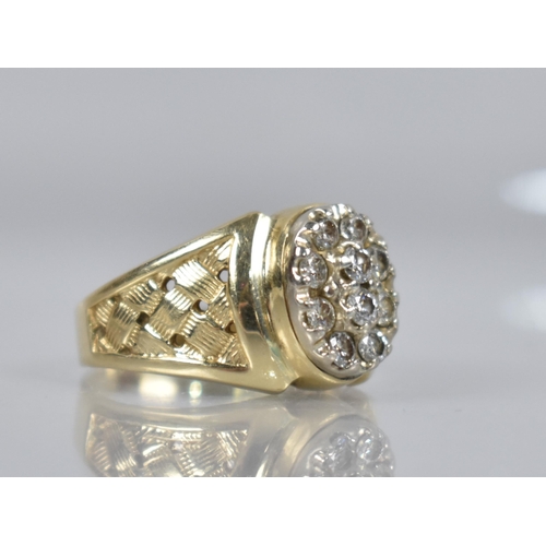 39 - A Gents Diamond Ring, Ten Round Brilliant Cut Stones, Each Measuring 2.7mm Diameter Set in Yellow Me... 