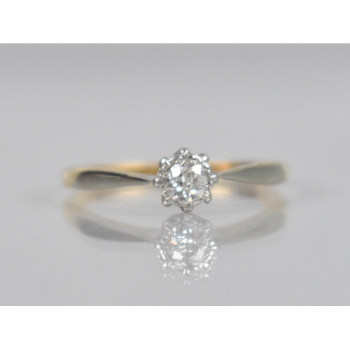 135 - An 18ct Gold and Platinum Mounted Diamond Ring, Central Round Cut Stone 18.2mm Approx, Illusion Set ... 