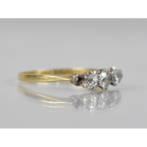 136 - An Early 20th Century 18ct Gold and Diamond Five Stone Ring (Missing One Stone), Old Mixed/Mine Cut ... 