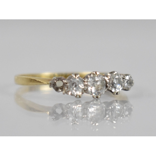 136 - An Early 20th Century 18ct Gold and Diamond Five Stone Ring (Missing One Stone), Old Mixed/Mine Cut ... 