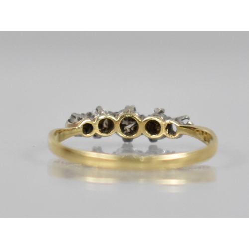 136 - An Early 20th Century 18ct Gold and Diamond Five Stone Ring (Missing One Stone), Old Mixed/Mine Cut ... 