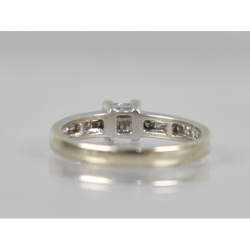 138 - A 9ct White Gold and Diamond Ring Comprising Four Square Cut Diamonds Measuring 1.9mm Square Each, T... 